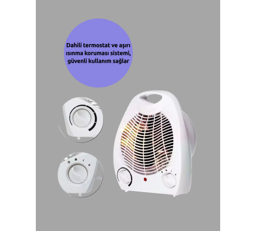 2000W Taşınabilir Elektrikli Fanlı Isıtıcı – Hızlı Isınma, Kompakt Boy