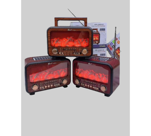 Şömine Alev Işıklı Solar Bluetooth Hoparlör – 7W Güçlü Ses, FM Radyo