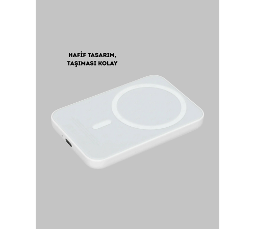 5000mAh Manyetik Powerbank – iPhone Serisi İçin Taşınabilir Kablosuz Şarj Cihazı