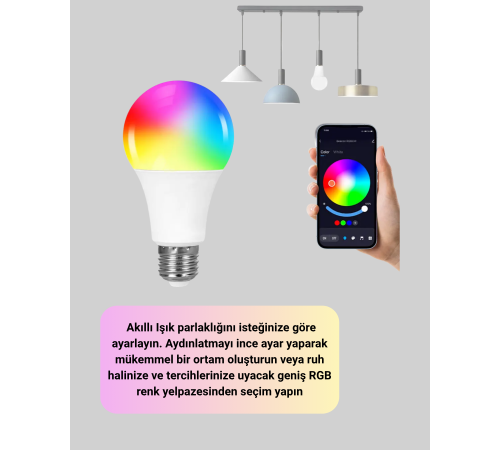 Enerji Verimli Akıllı LED Ampul, Uzaktan Kontrol Özellikli