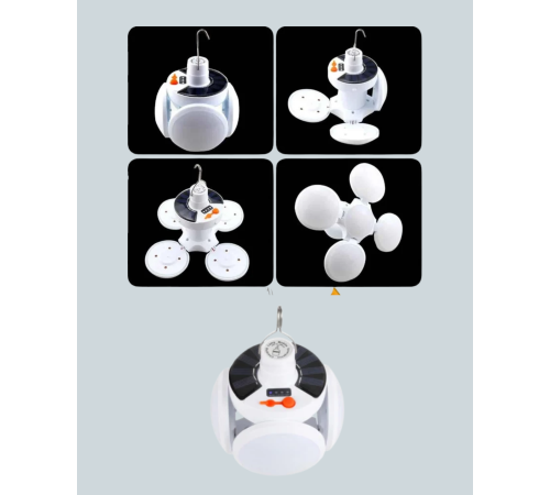 Güneş Enerjili USB Şarj Edilebilir 5 Modlu Katlanabilir LED Kamp Işığı