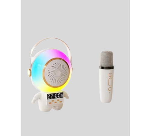Karaoke Özellikli Astronot Bluetooth Hoparlör Kablosuz Mikrofonlu