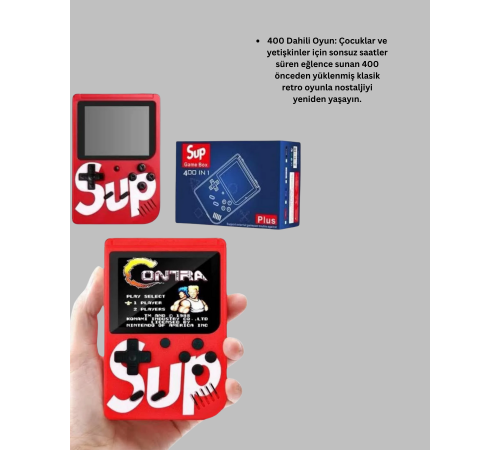 Şarjlı Taşınabilir El Oyun Konsolu 400 Oyun