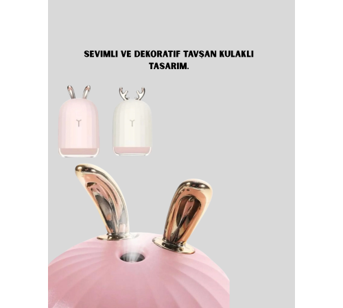 200 ml Tavşan Kulaklı Ultrasonik Hava Nemlendirici ve Gece Lambası