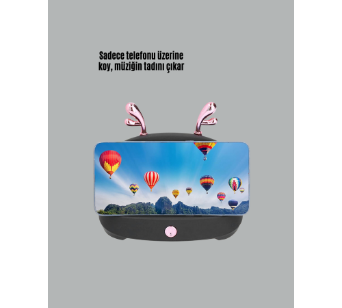 Kablosuz İndüksiyonlu Telefon Tutucu & Hoparlör – Net Ses, Kolay Kullanım