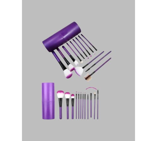 Yumuşak Fiber Kıllardan Oluşan 12'li Makyaj Fırçası Seti Göz Farı Allık ve Kontür İçin