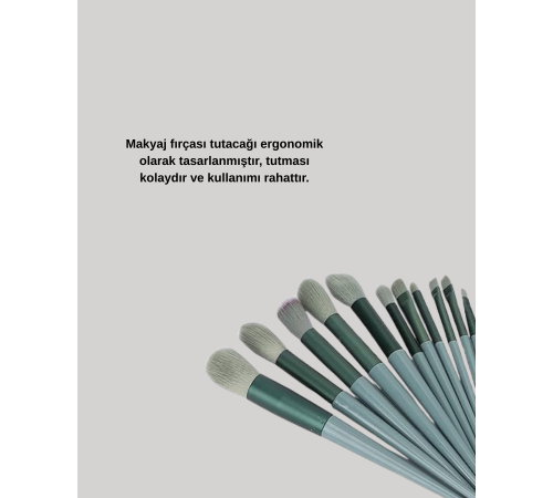 umuşak Kıllı Estetik Tasarımlı 13'lü Makyaj Fırçası Seti Günlük ve Profesyonel Kullanım