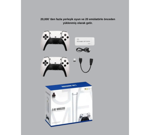 2 Kollu Kablosuz 4K TV Uyumlu Klasik Oyun Konsolu