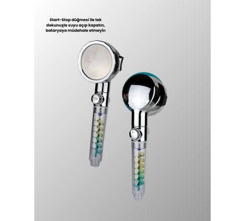 Rahatlatıcı Yağmur Etkili El Duşu – Döner Pervaneli, Dayanıklı ve Şık Tasarım