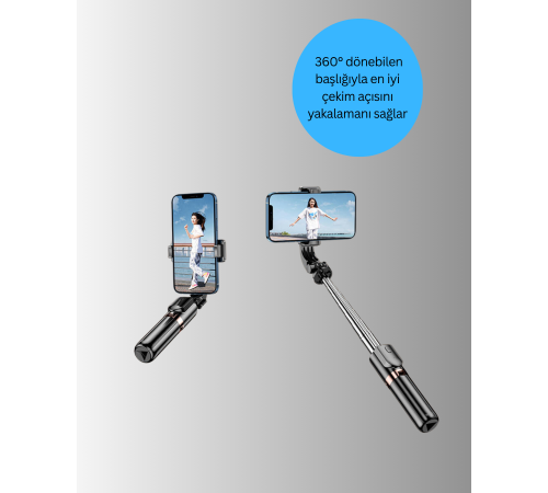 Bluetooth Işıklı Uzaktan Kumandalı Selfie Çubuğu – 130 cm Yükseklik