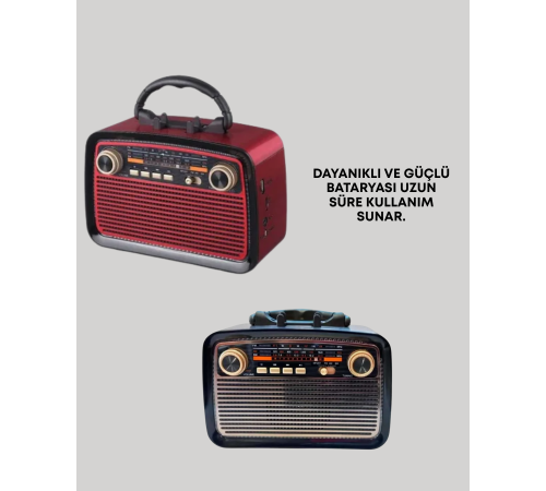 Taşınabilir Bluetooth Hoparlör – Modern Teknoloji ile Nostaljik Radyo Deneyimi, FM/AM Fonksiyonu