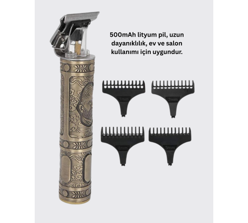 Dayanıklı Çelik Kafa ve Güçlü Motorlu Saç Sakal Makinesi