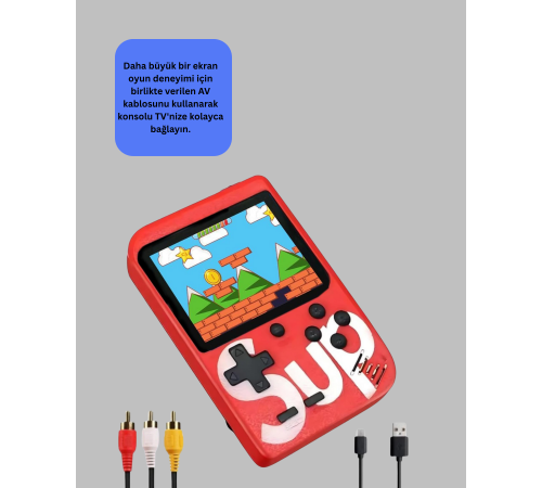 TV Çıkışlı Mini Retro El Konsolu 400 Oyunlu