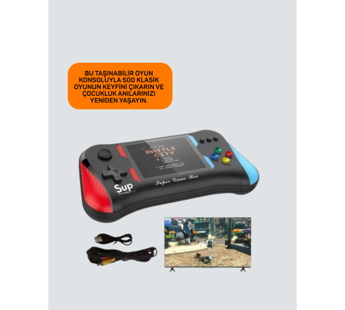 Taşınabilir Oyun Konsolu – 3,5" Ekranlı ve 500 Oyunlu