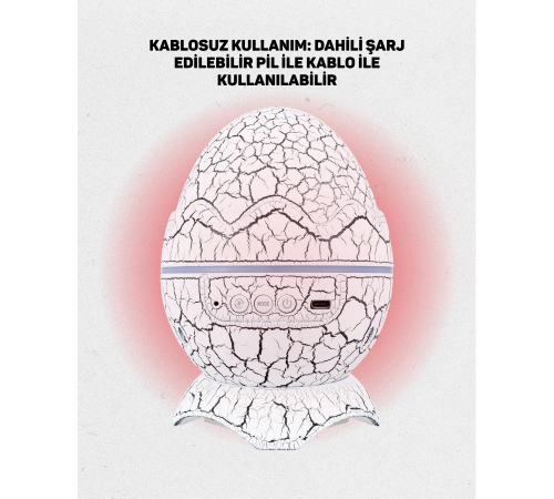 Bluetooth Bağlantılı Dinozor Yıldız Projektör Gece Lambası ve Uyku Yardımcısı