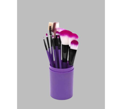 Yumuşak Fiber Kıllardan Oluşan 12'li Makyaj Fırçası Seti Göz Farı Allık ve Kontür İçin