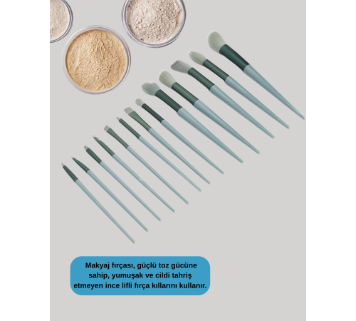 umuşak Kıllı Estetik Tasarımlı 13'lü Makyaj Fırçası Seti Günlük ve Profesyonel Kullanım