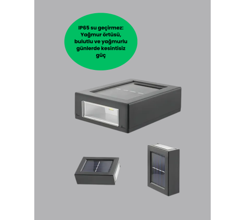 Şeffaf Abajurlu Duvar Tipi Solar Işık