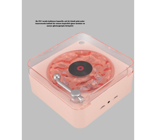 Vintage Tarz Bluetooth Hoparlör – Gece Işığı ve Zaman Göstergeli