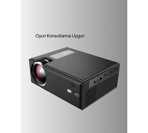 Yüksek Parlaklıkta Projeksiyon Cihazı – 1080p Destekli, Taşınabilir Ev Sineması Sistemi
