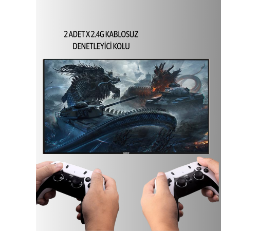 Kablosuz Retro TV Oyun Konsolu – 30.000+ Oyun, HD Çıkış & Kablosuz Gamepad ile Efsanevi Oyun Deneyimi