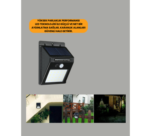 Enerji Tasarruflu ve Otomatik Sensörlü LED Güneş Işığı – Dış Mekan Uyumlu