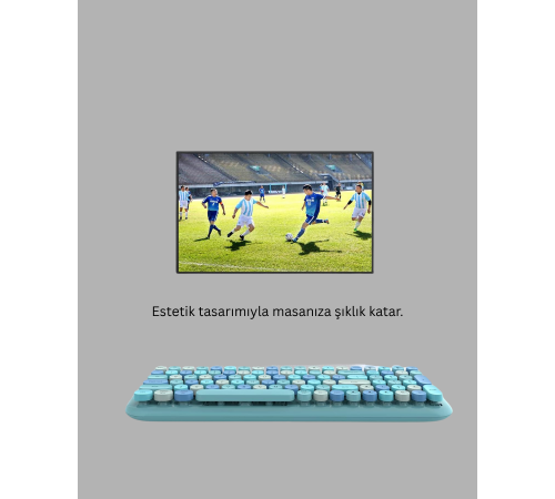 Kablosuz Retro Klavye ve Mouse Seti – 104 Tuşlu, Sessiz Yazım