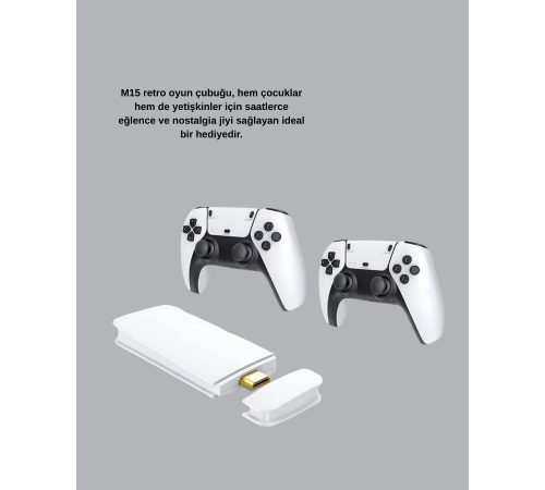M15 Video Oyun Konsolu 20 Emülatör Destekli 64GB Bellekli