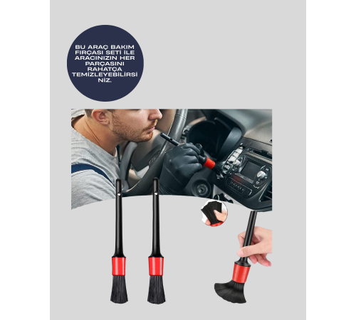 Araba Temizliği İçin 5 Parça Fırça Takımı