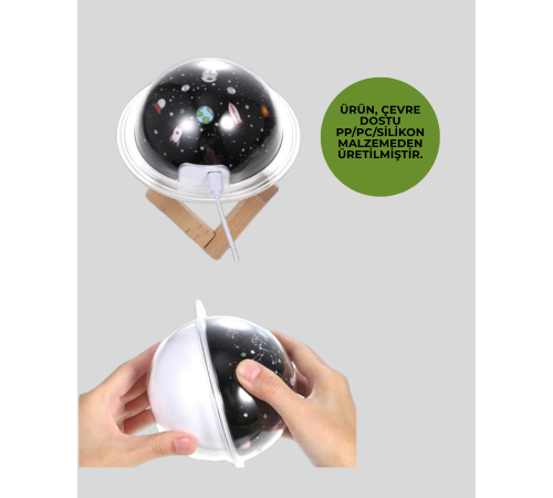 USB ile çalışan projektörlü aromaterapi nemlendirici masaüstü kullanım için uygun