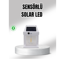 Güneş Enerjili Dış Mekan Sensörlü Duvar Lambası IP65 Su Geçirmez