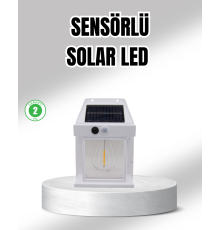 Güneş Enerjili Dış Mekan Sensörlü Duvar Lambası IP65 Su Geçirmez