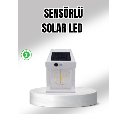 Güneş Enerjili Dış Mekan Sensörlü Duvar Lambası IP65 Su Geçirmez