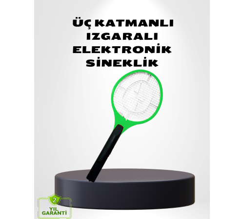 Taşınabilir Elektronik Sineklik – Üç Katmanlı Güvenli Izgara ve Kimyasız Koruma