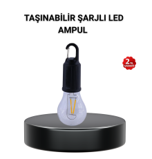 Taşınabilir Şarjlı LED Kamp Lambası – Type-C Girişli ve Kancalı Tasarım