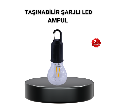 Taşınabilir Şarjlı LED Kamp Lambası – Type-C Girişli ve Kancalı Tasarım
