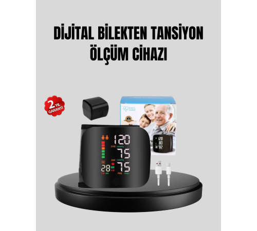 Bilekten Ölçüm Dijital Tansiyon Aleti – Renkli Risk Göstergeli ve Aritmi Uyarılı