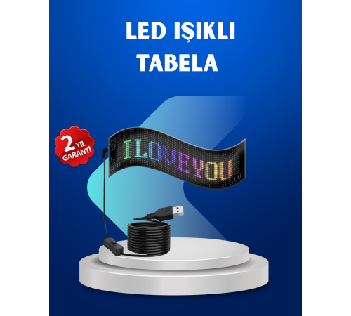 RGB Renkli LED Ekran Tabela USB Bağlantılı ve Kayan Yazı Destekli