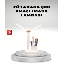 Kısılabilir LED Masa Lambası – Kalemlik ve Telefon Standlı, Göz Yormayan Işık