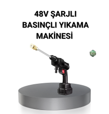 Kablosuz Basınçlı Yıkama Makinesi – 48V Güçlü Motor, 2 Pil ve Köpük Hazneli