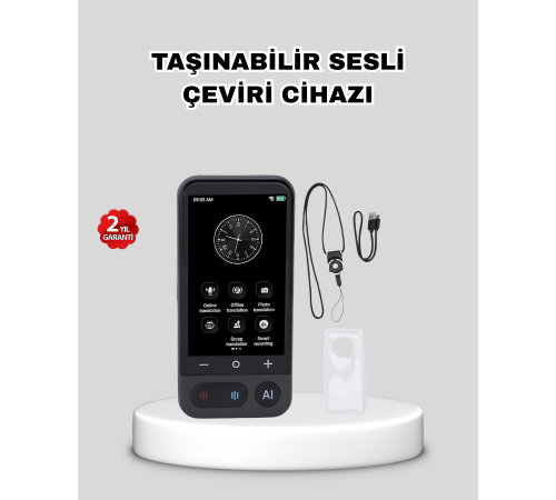 Taşınabilir Akıllı Sesli Çeviri Cihazı – 139 Dil Desteği, Dokunmatik Ekran