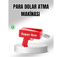 Super Money Gun Para Saçma Tabancası Yüksek Atış Güçlü Kırmızı Model