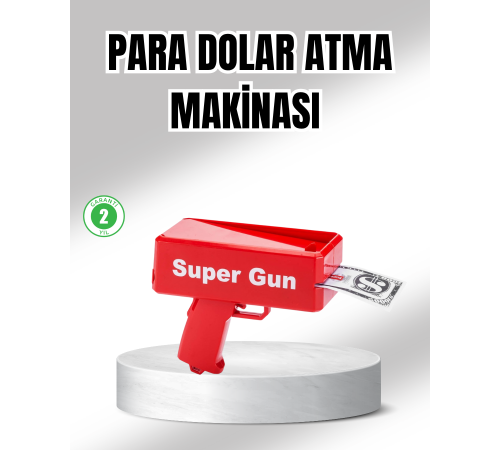 Super Money Gun Para Saçma Tabancası Yüksek Atış Güçlü Kırmızı Model