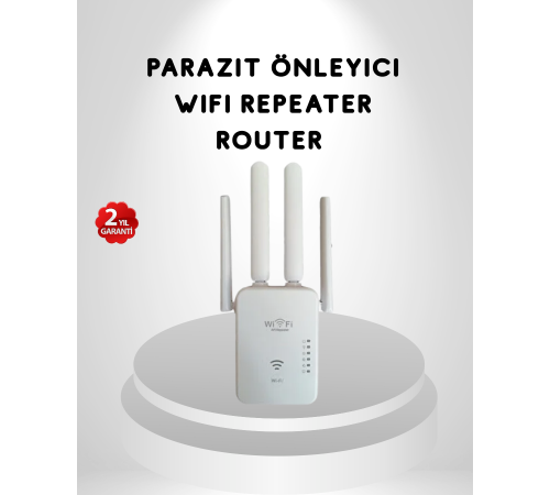 300Mbps WiFi Menzil Genişletici 4 Antenli WPA3 Güvenlikli Priz Tipi Repeater
