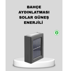Solar Dış Mekan Aplik Su Geçirmez Dayanıklı LED Aydınlatmalı