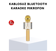 Karaoke Mikrofonu Bluetooth USB AUX Girişli Yankı Efektli