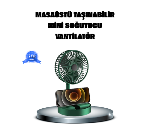 Katlanabilir Şarjlı Mini Fan 3 Kademeli Hız Ayarlı Taşınabilir