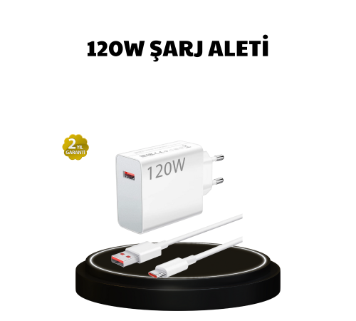 120W Ultra Hızlı Şarj Adaptörü USB-C Destekli Güçlü Şarj Teknolojisi