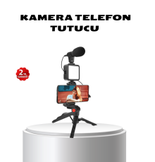 Video Çekim Kiti Tripod LED Işık Harici Mikrofon ve Bluetooth Kumanda Seti