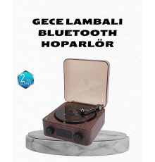 Gece Lambası Bluetooth Hoparlör Dijital Saat Çok Fonksiyonlu Su Dalgası Işıklı